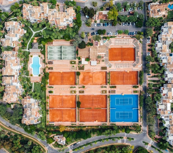 Club de tenis - vista aérea